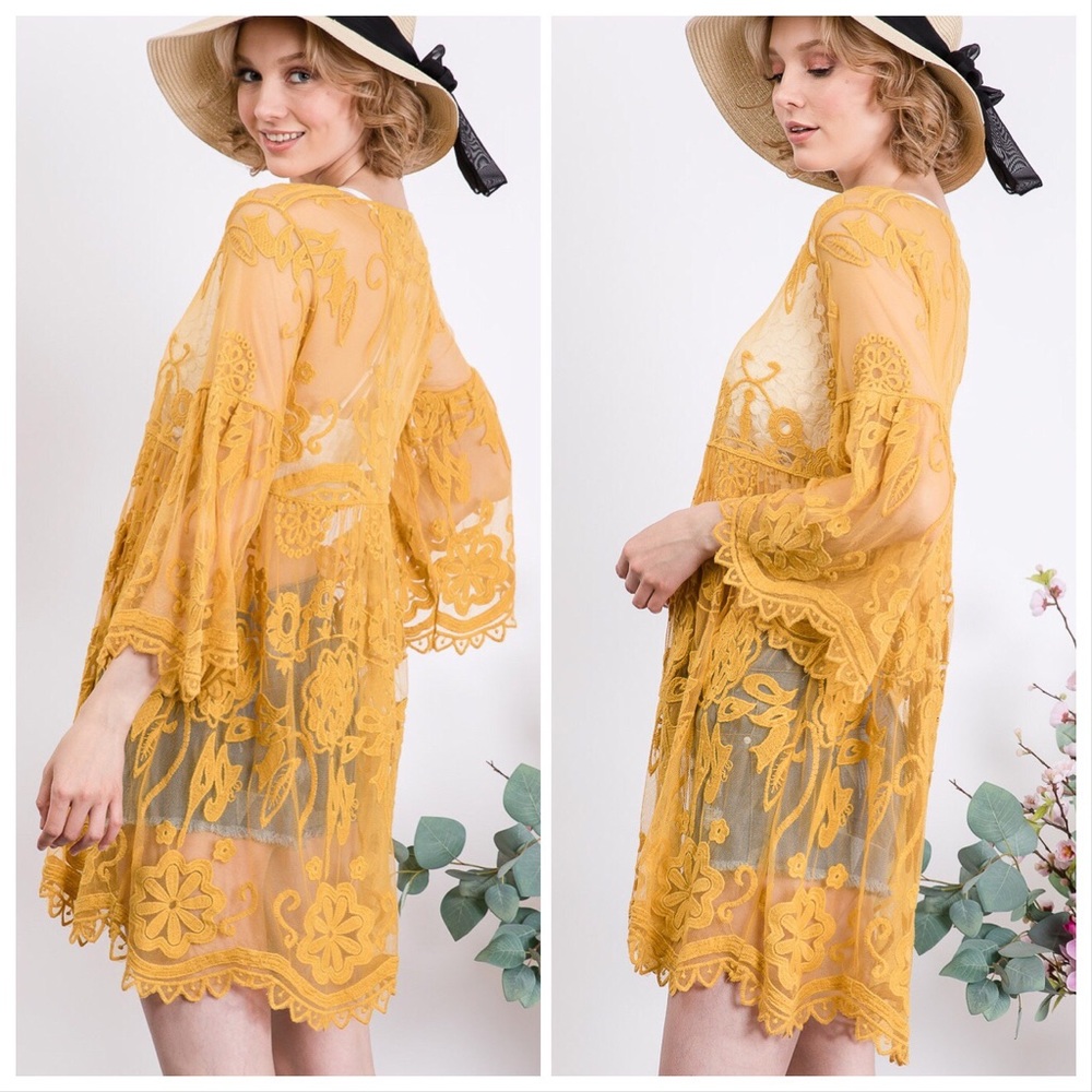 Anastasia Boho Lace Kimono Layering Tunic - Picture 5 of 8
